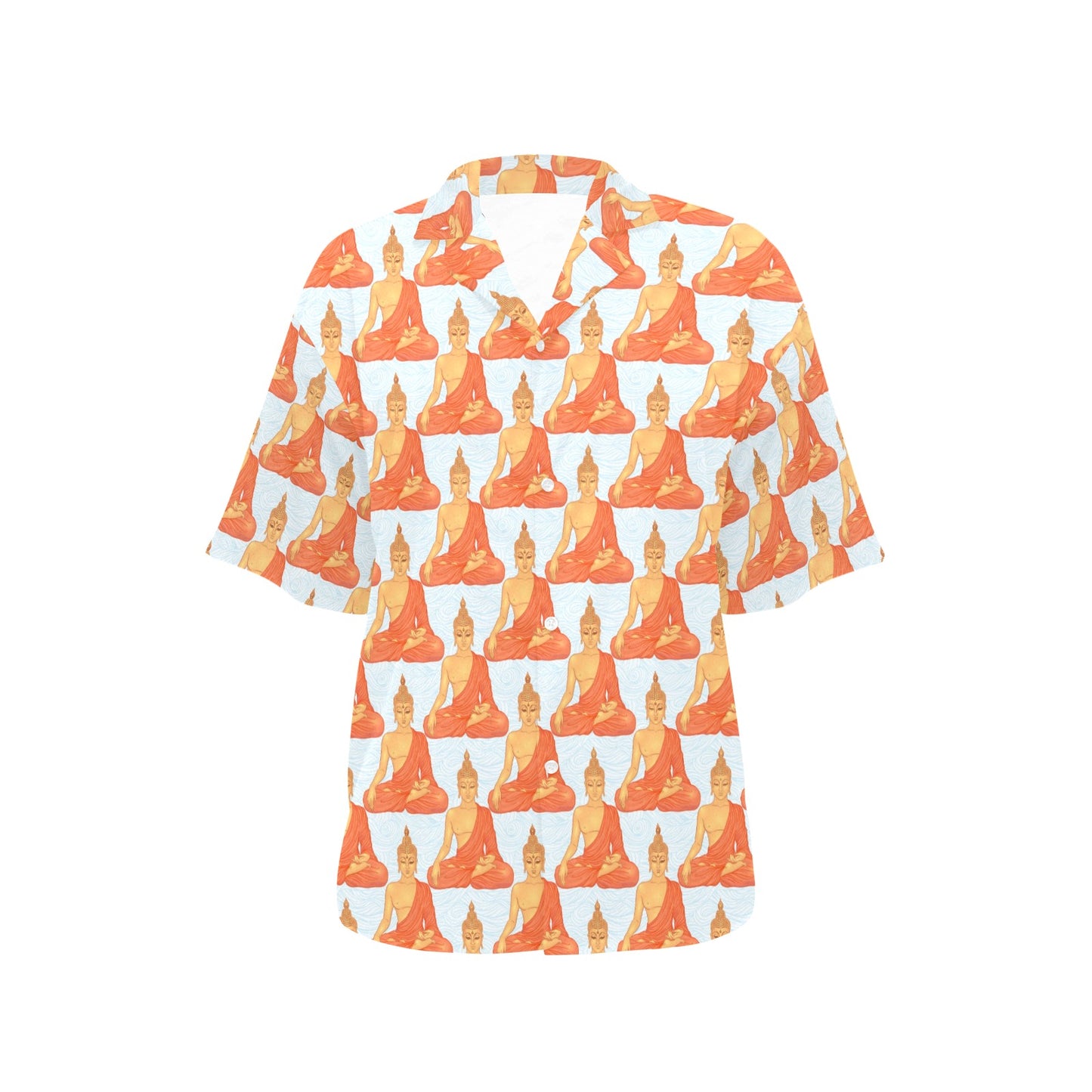 Buddha Pattern Print Women's Hawaiian Shirt