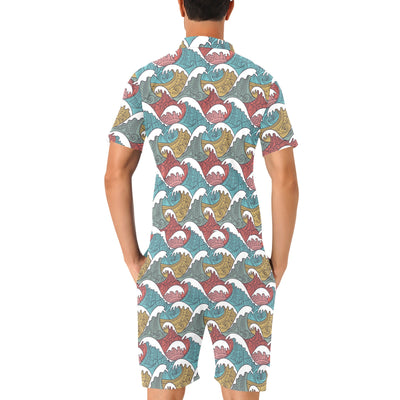 Tribal Wave Pattern Print Men's Romper