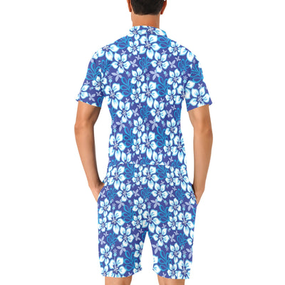 Hibiscus Pattern Print Design HB04 Men's Romper