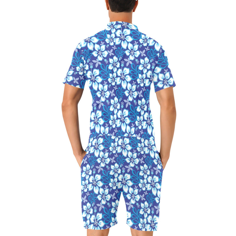 Hibiscus Pattern Print Design HB04 Men's Romper