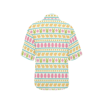 Easter Eggs Pattern Print Design RB016 Women's Hawaiian Shirt
