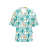 Llama Cactus Pattern Print Design 08 Women's Hawaiian Shirt