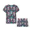 Sugar Skull Print Design LKS308 Women's Short Pajama Set