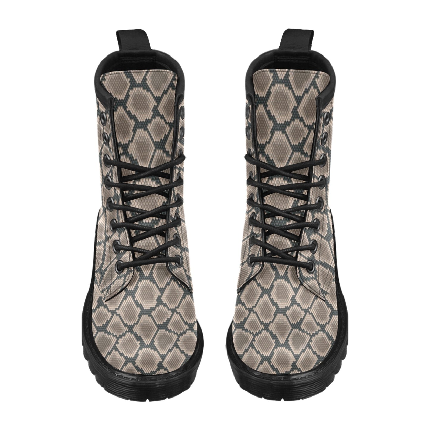 Snake Skin Design Print Women's Boots