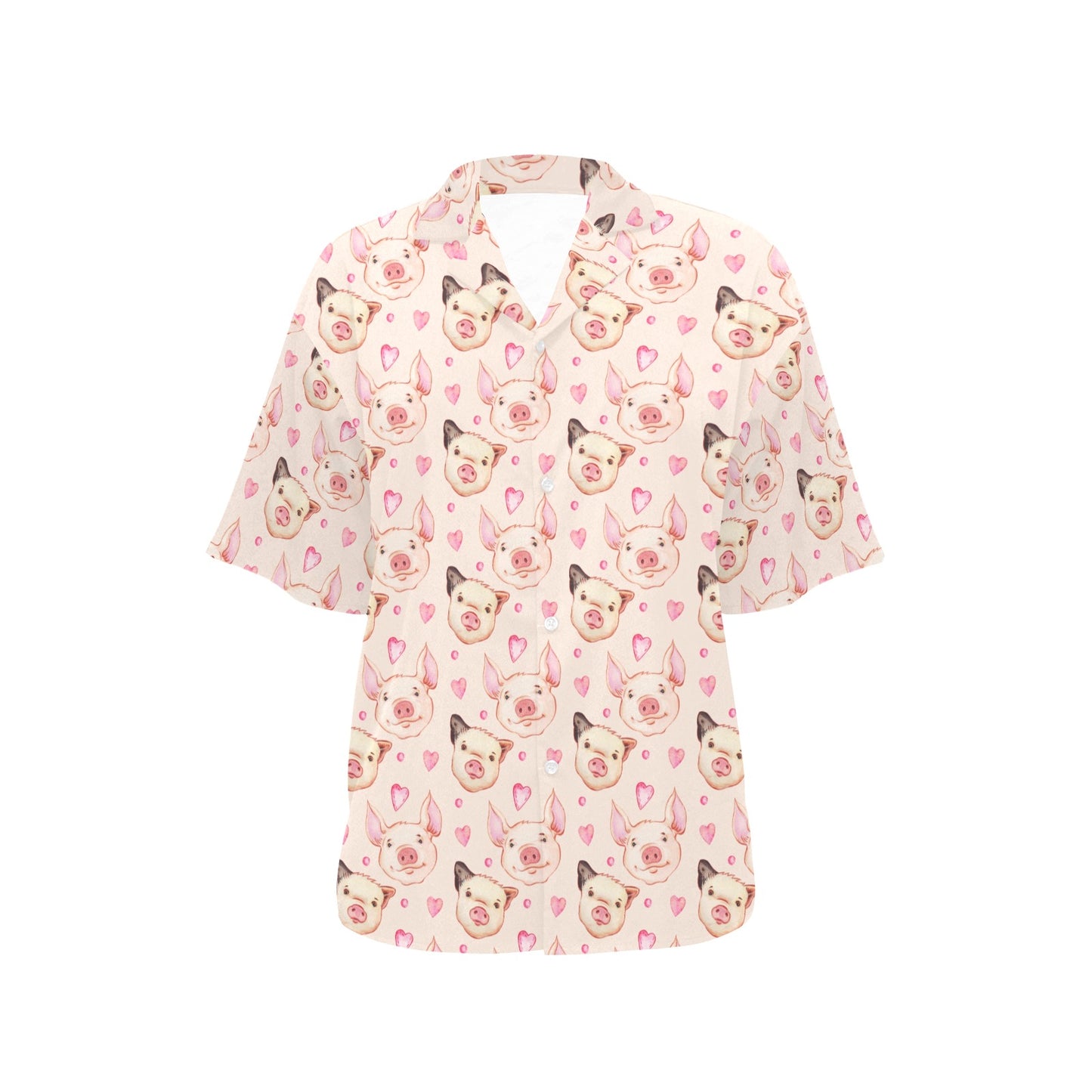 Pig Print Design LKS406 Women's Hawaiian Shirt