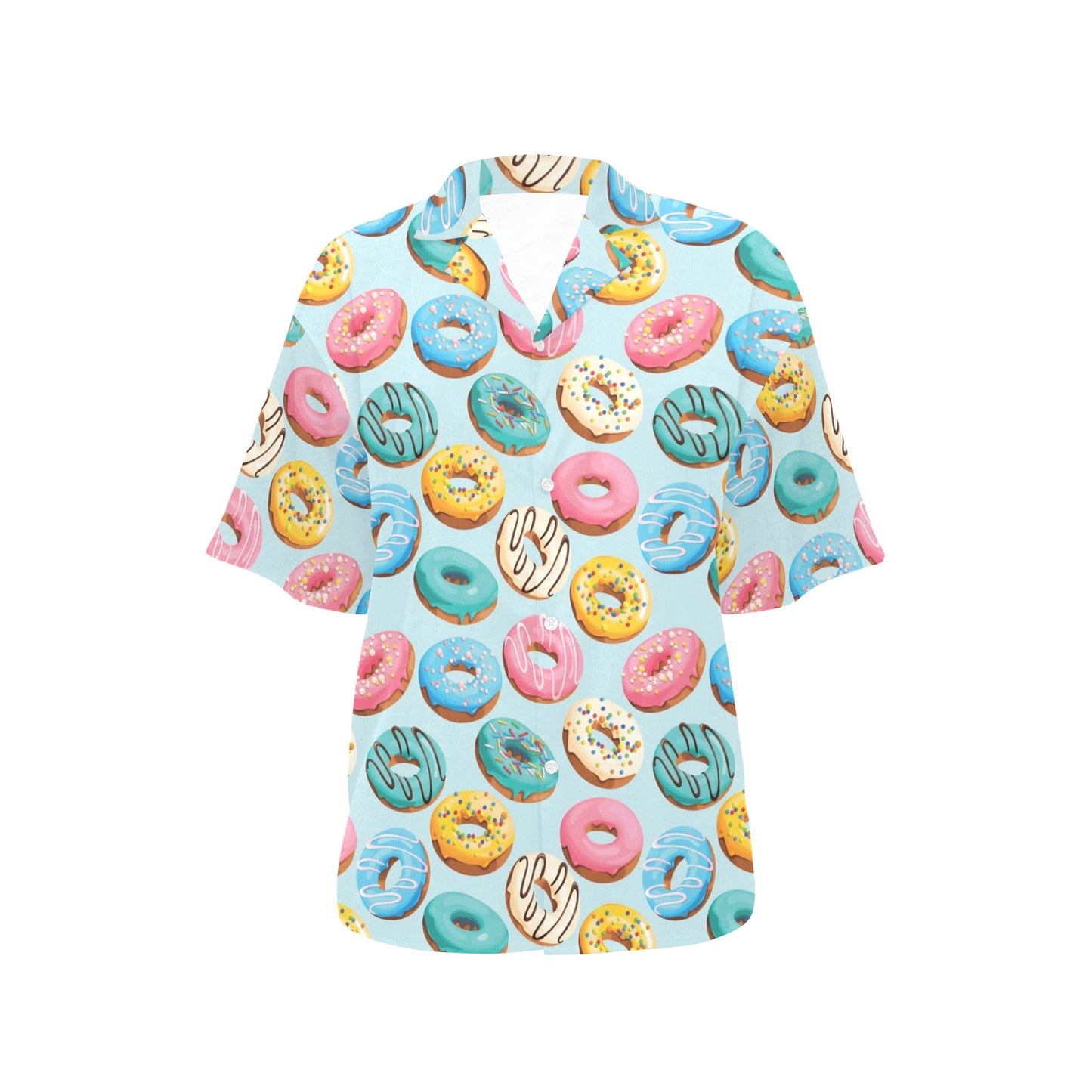Donut Pattern Print Design DN05 Women's Hawaiian Shirt