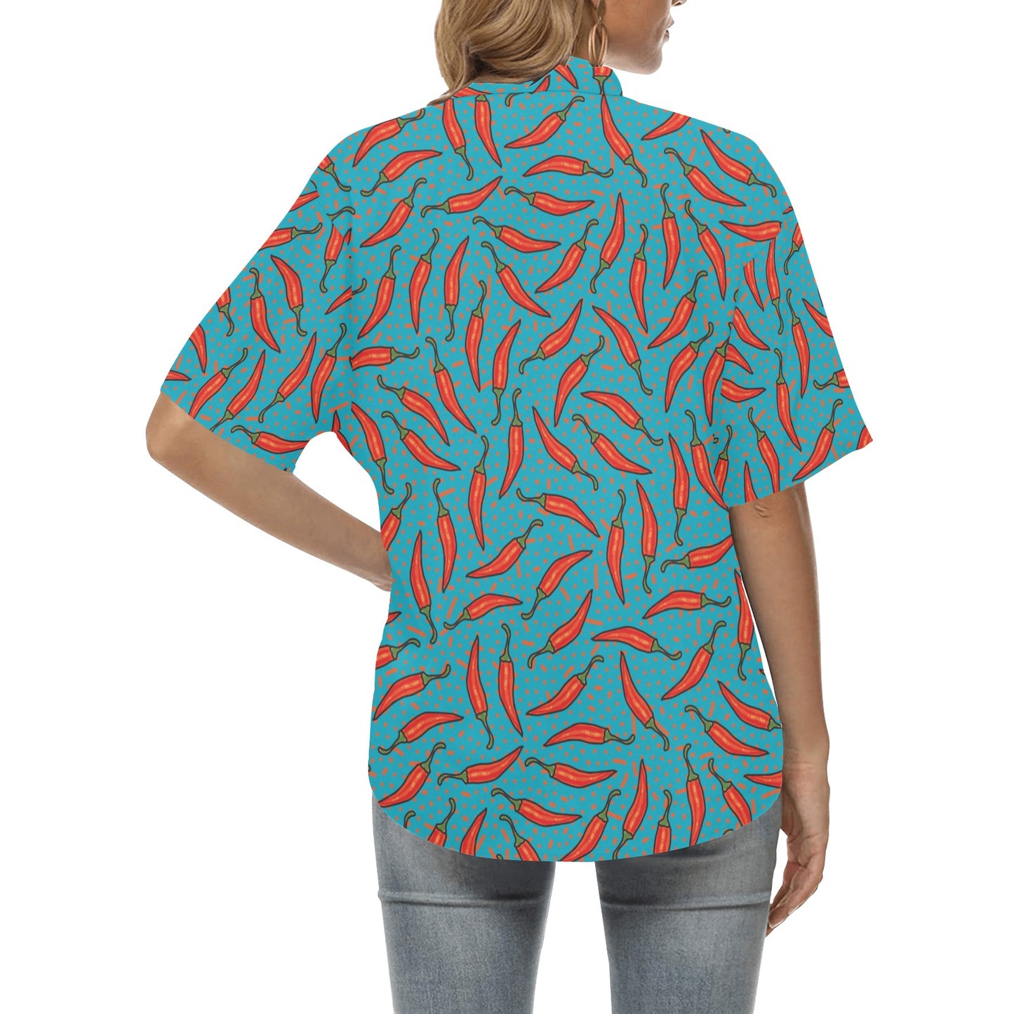 Chilli Pepper Pattern Print Design 05 Women's Hawaiian Shirt