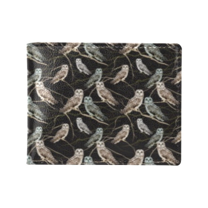 Owl Branch Themed Design Print Men's ID Card Wallet