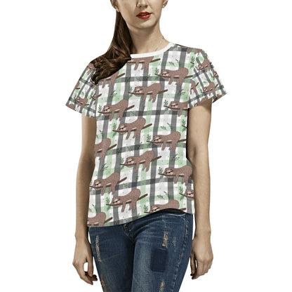 Sloth Print Design LKS301 Women's  T-shirt