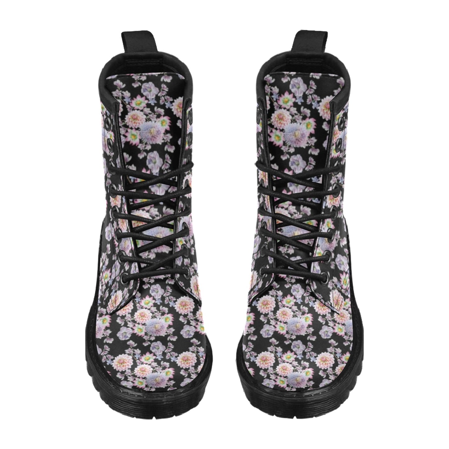 Dahlia Pattern Print Design DH012 Women's Boots