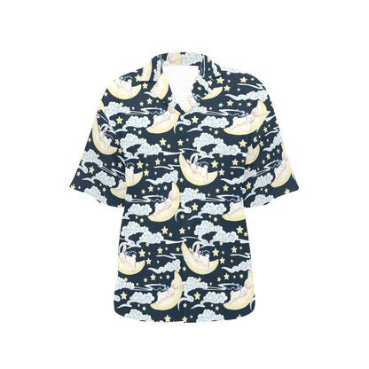 Rabbit Sleeping Pattern Print Design RB08 Women's Hawaiian Shirt