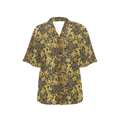 Seaweed Print Design LKS303 Women's Hawaiian Shirt