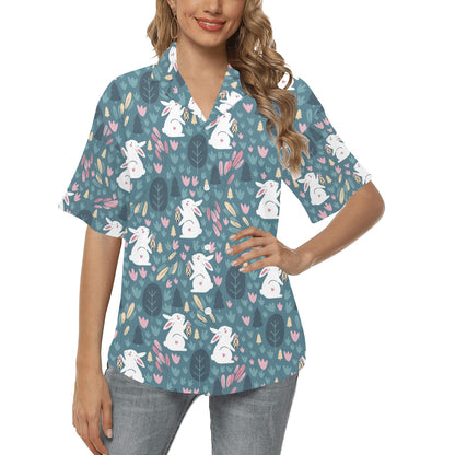 Rabbit Pattern Print Design RB013 Women's Hawaiian Shirt