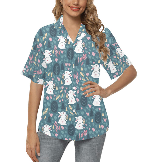 Rabbit Pattern Print Design RB013 Women's Hawaiian Shirt