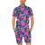 Neon Pink Hibiscus Pattern Print Design HB015 Men's Romper