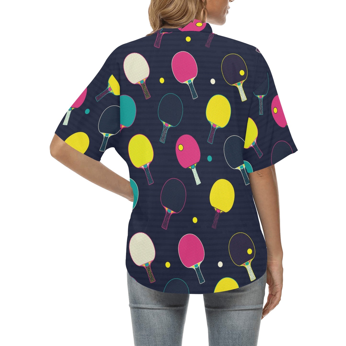 Ping Pong Pattern Print Design A04 Women's Hawaiian Shirt