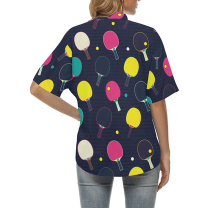 Ping Pong Pattern Print Design A04 Women's Hawaiian Shirt