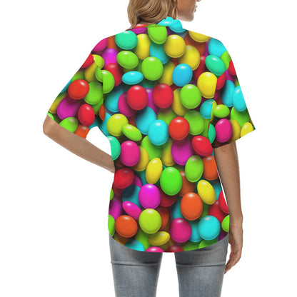 Candy Pattern Print Design CA03 Women's Hawaiian Shirt