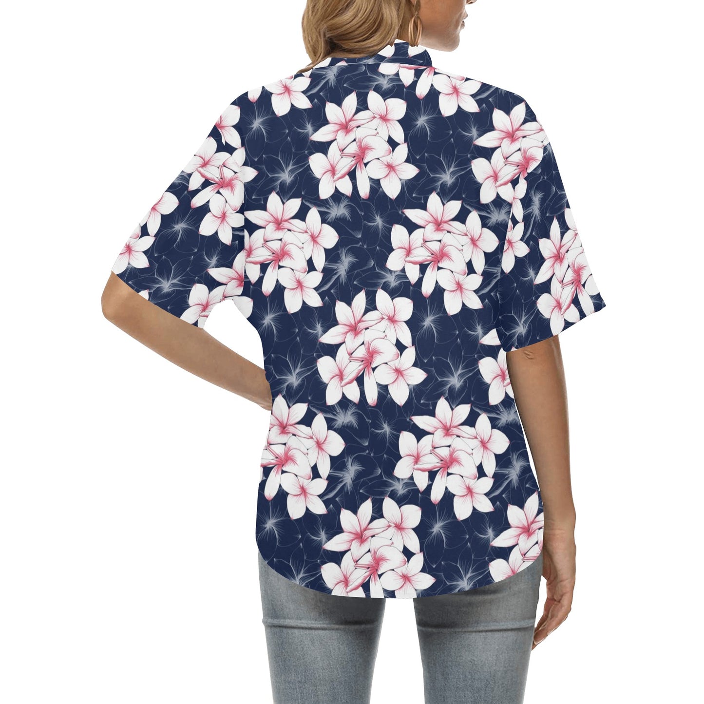 Plumeria Pattern Print Design PM017 Women's Hawaiian Shirt