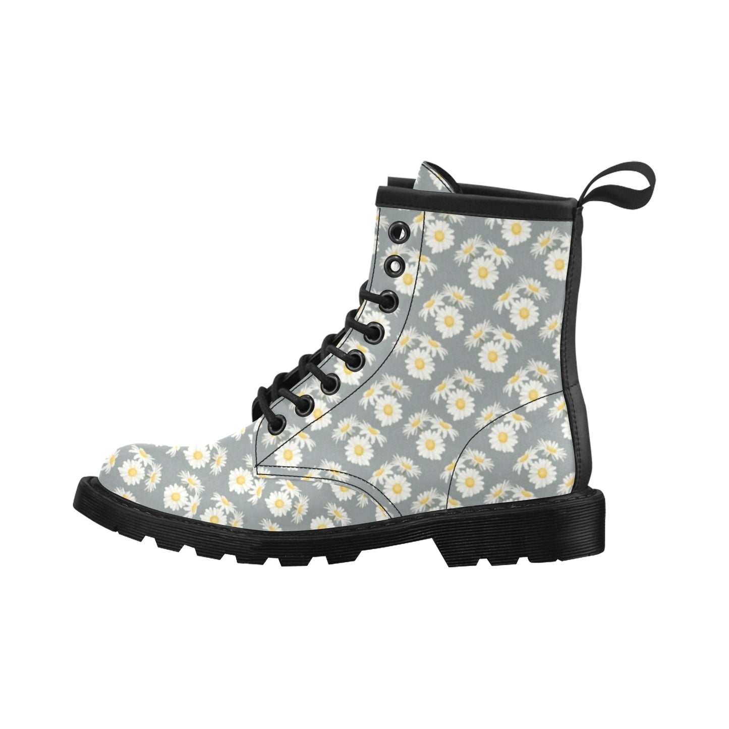 Daisy Pattern Print Design DS09 Women's Boots