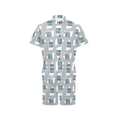 Polar Bear Pattern Print Design A03 Men's Romper