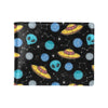 UFO Alien Print Design LKS306 Men's ID Card Wallet