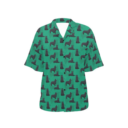 Belgian Sheepdog Pattern Print Design 01 Women's Hawaiian Shirt