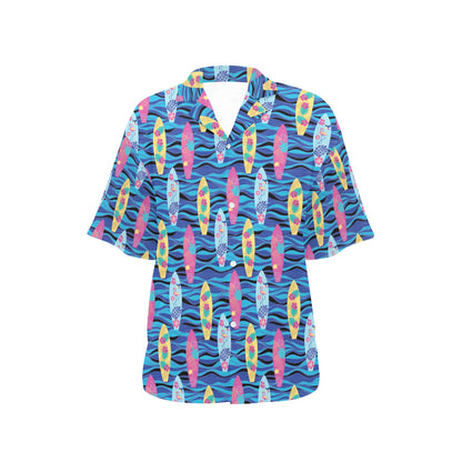 Surfboard Print Design LKS304 Women's Hawaiian Shirt