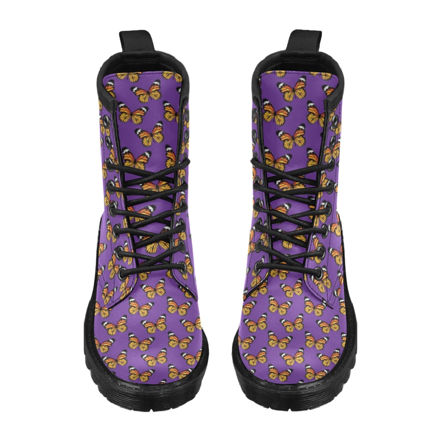 Monarch Butterfly Purple Print Pattern Women's Boots