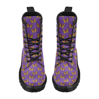 Monarch Butterfly Purple Print Pattern Women's Boots