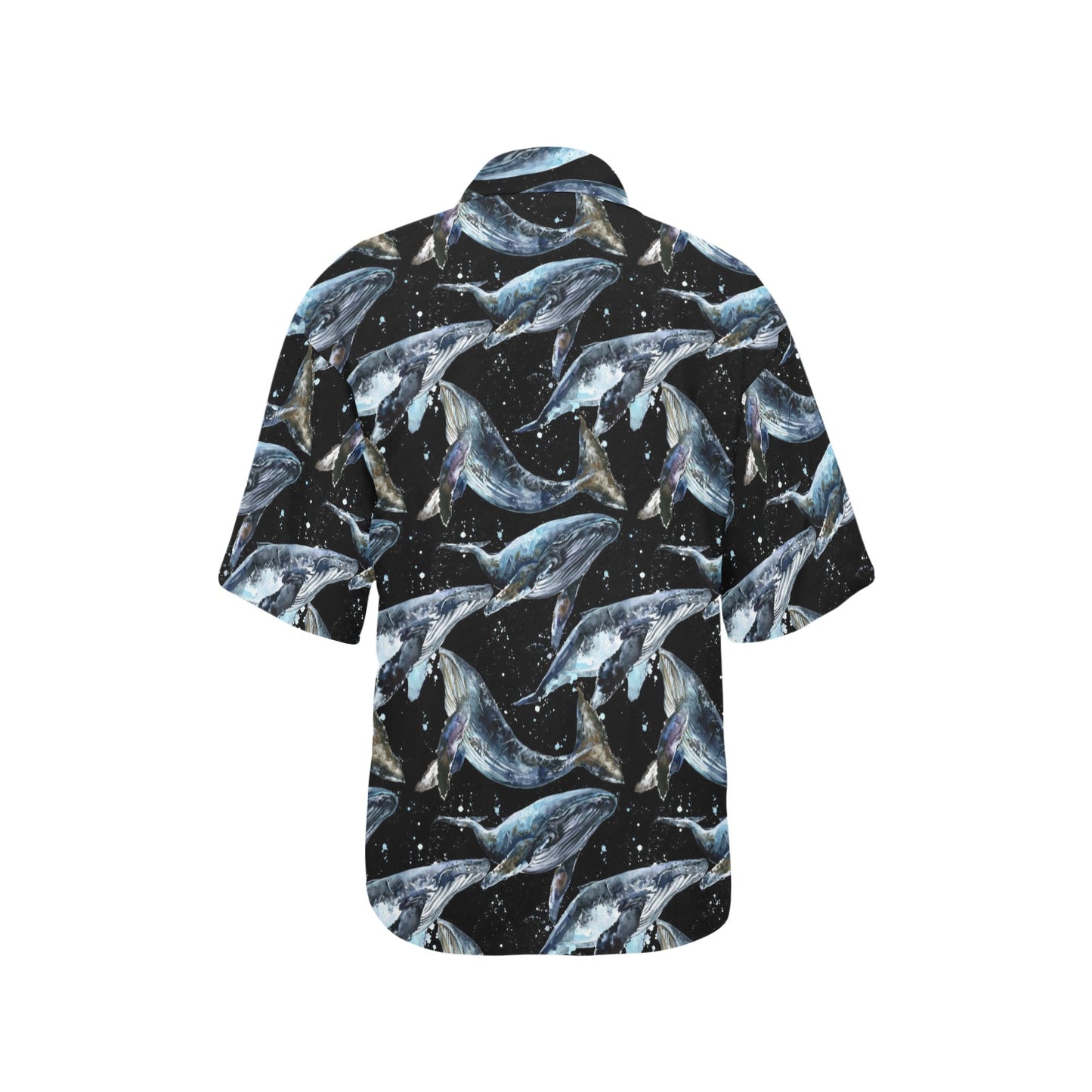 Humpback Whale Pattern Print Design 01 Women's Hawaiian Shirt