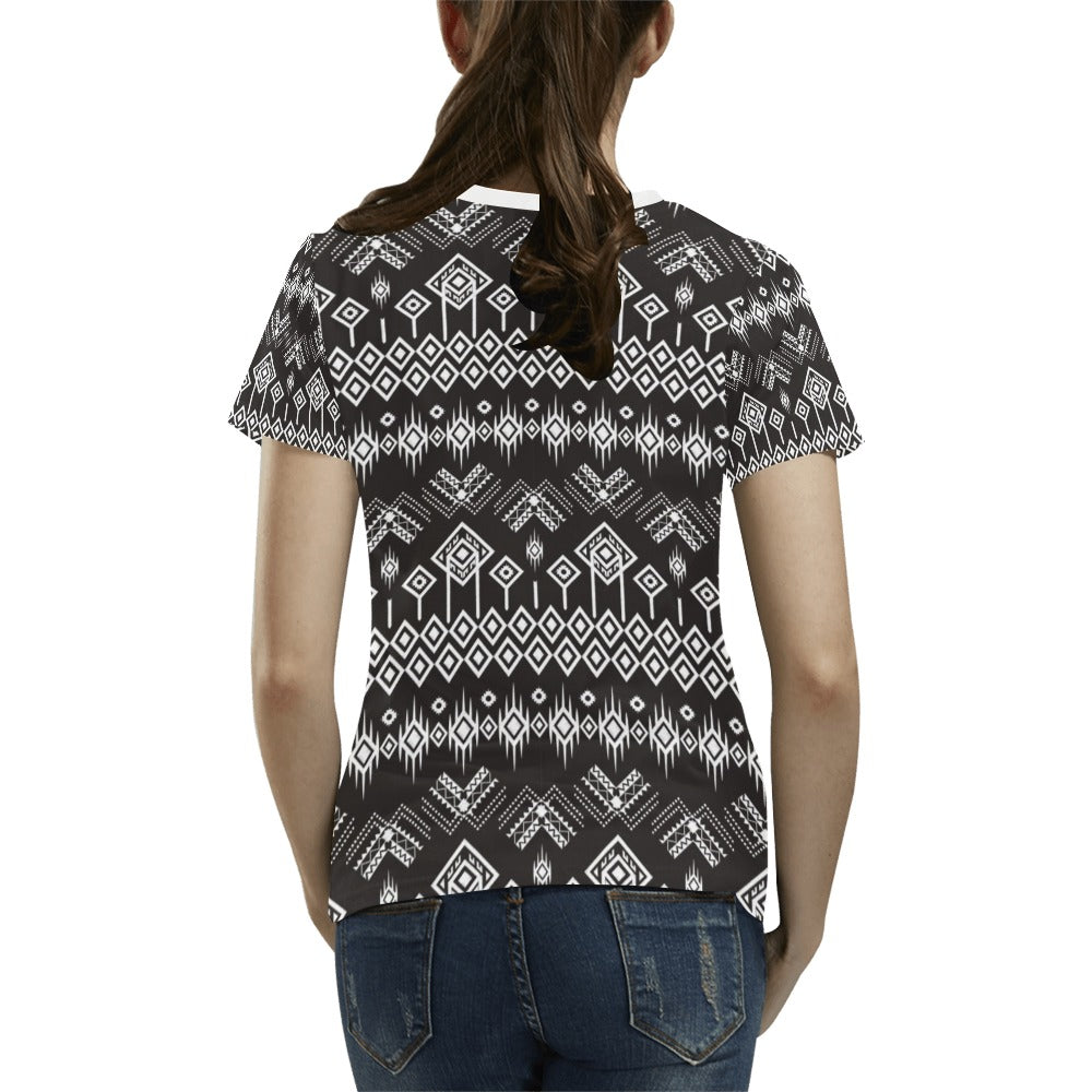 Tribal Pattern Print Design LKS304 Women's  T-shirt