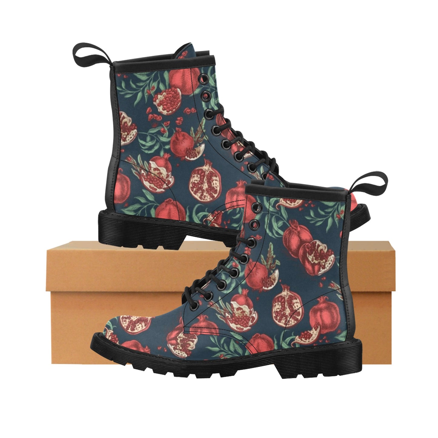 Pomegranate Pattern Print Design PG04 Women's Boots