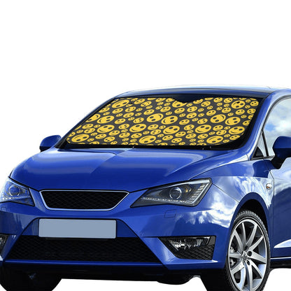 Smiley Face Emoji Print Design LKS304 Car front Windshield Sun Shade