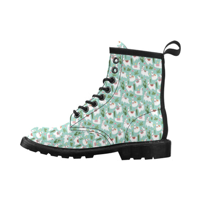 Llama with Cactus Themed Print Women's Boots