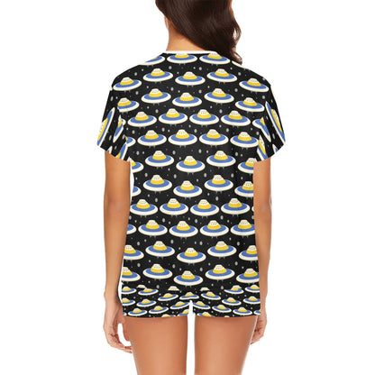 UFO Print Design LKS303 Women's Short Pajama Set