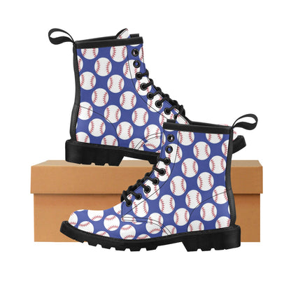 Baseball Blue Background Women's Boots