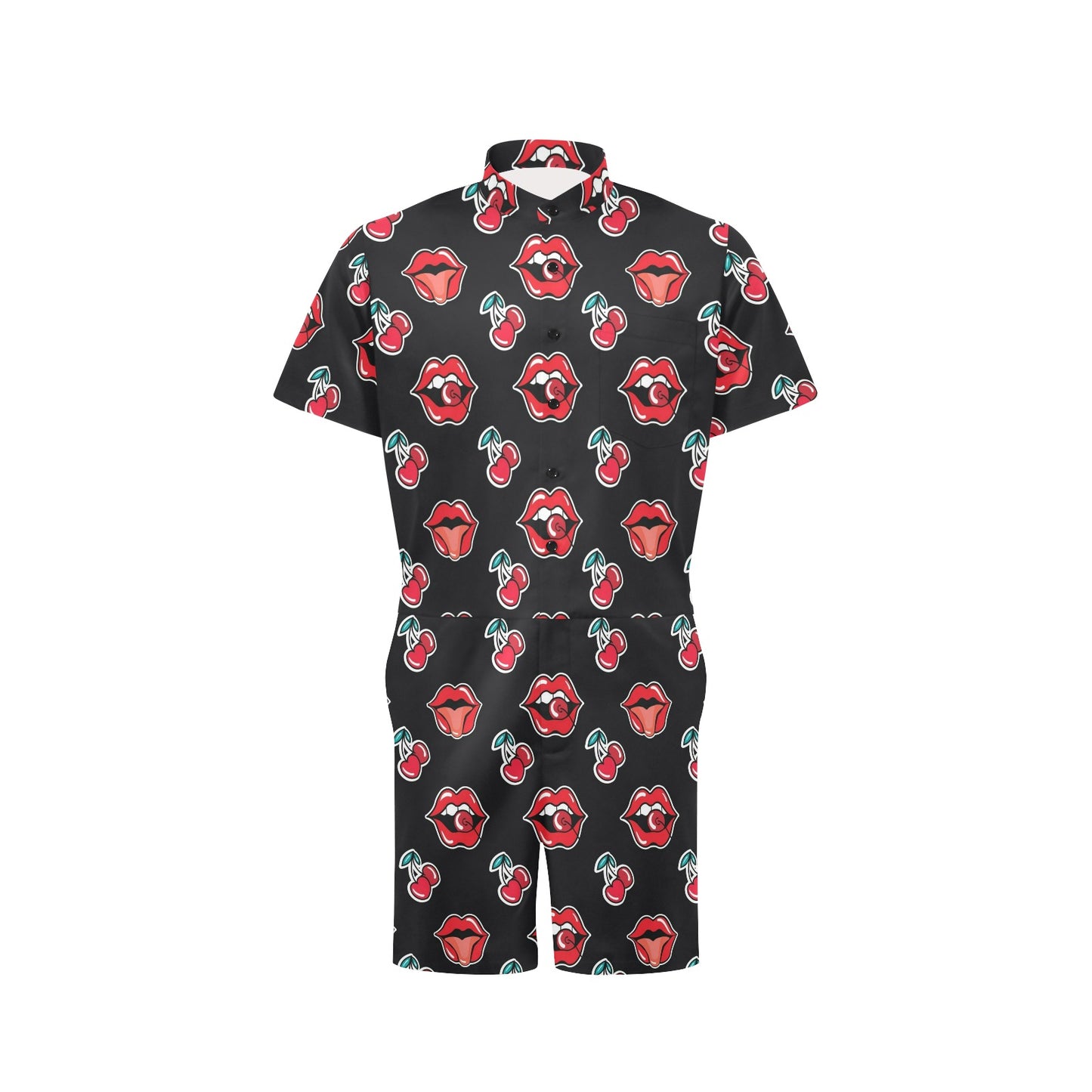 Cherry Pattern Print Design CH04 Men's Romper