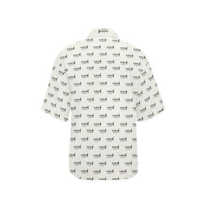Trumpet Pattern Themed Print Women's Hawaiian Shirt