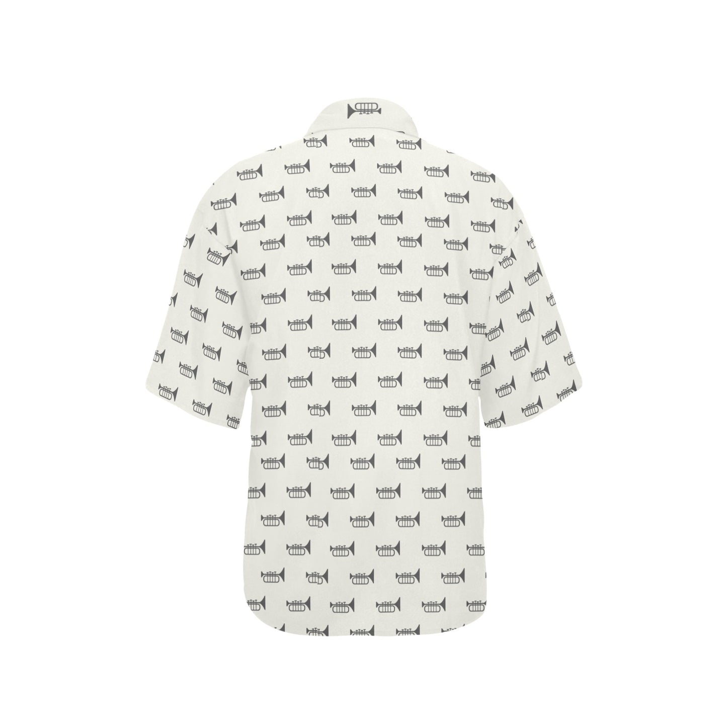 Trumpet Pattern Themed Print Women's Hawaiian Shirt