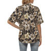 Brown Hibiscus Tropical Women's Hawaiian Shirt