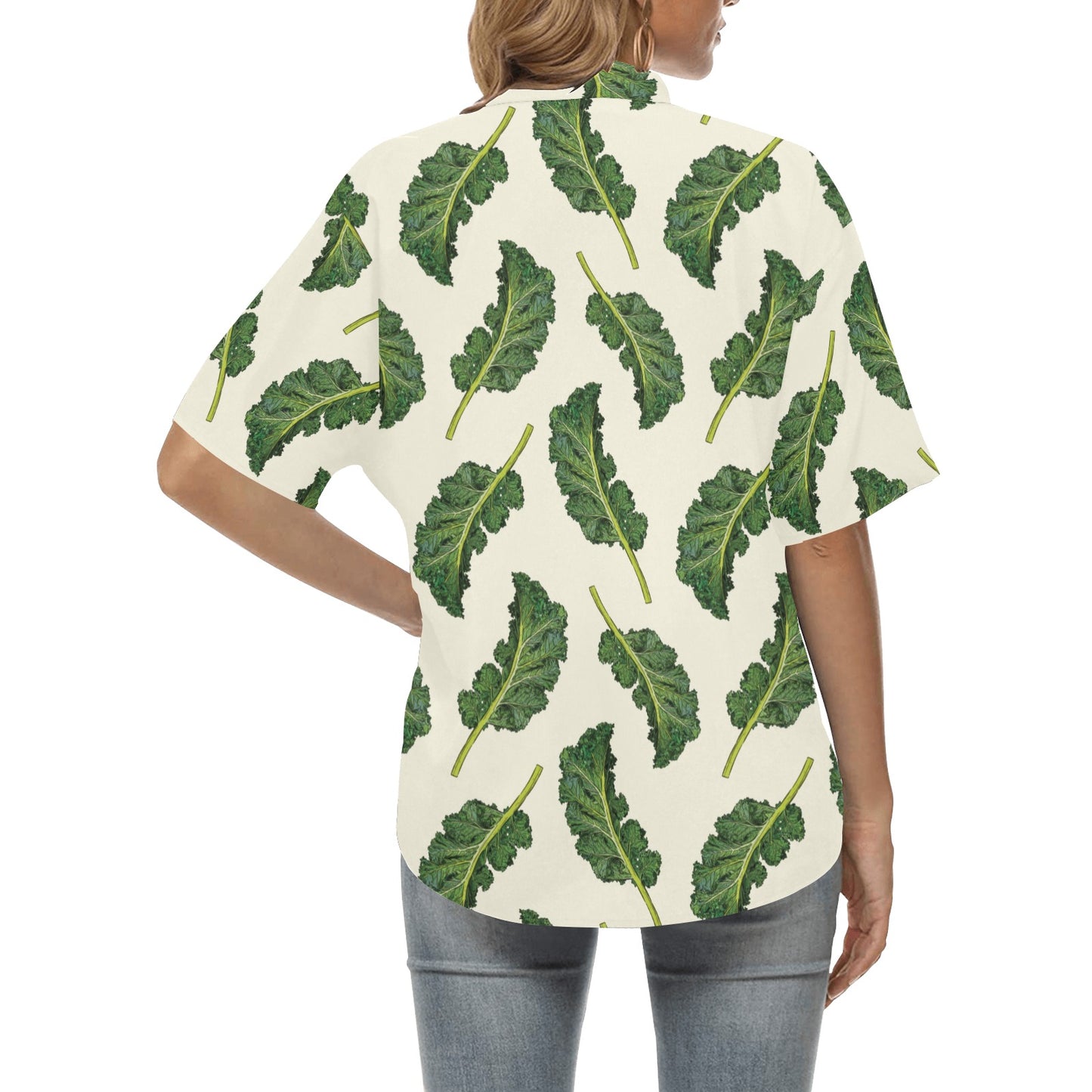 Kale Pattern Print Design 03 Women's Hawaiian Shirt