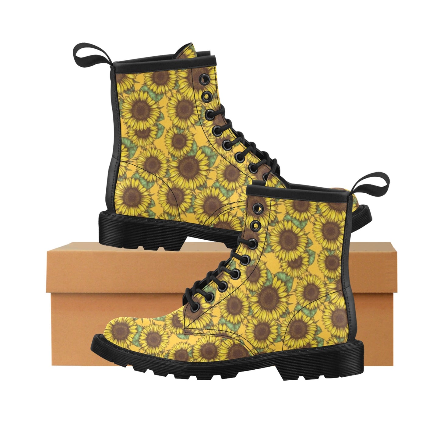 Sunflower Pattern Print Design SF04 Women's Boots