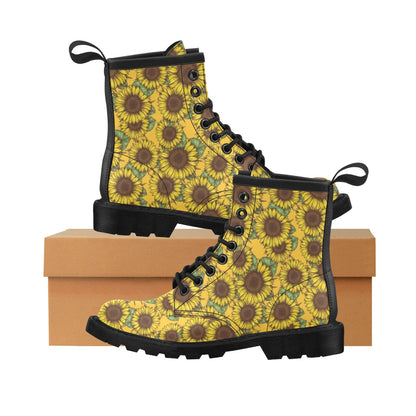 Sunflower Pattern Print Design SF04 Women's Boots
