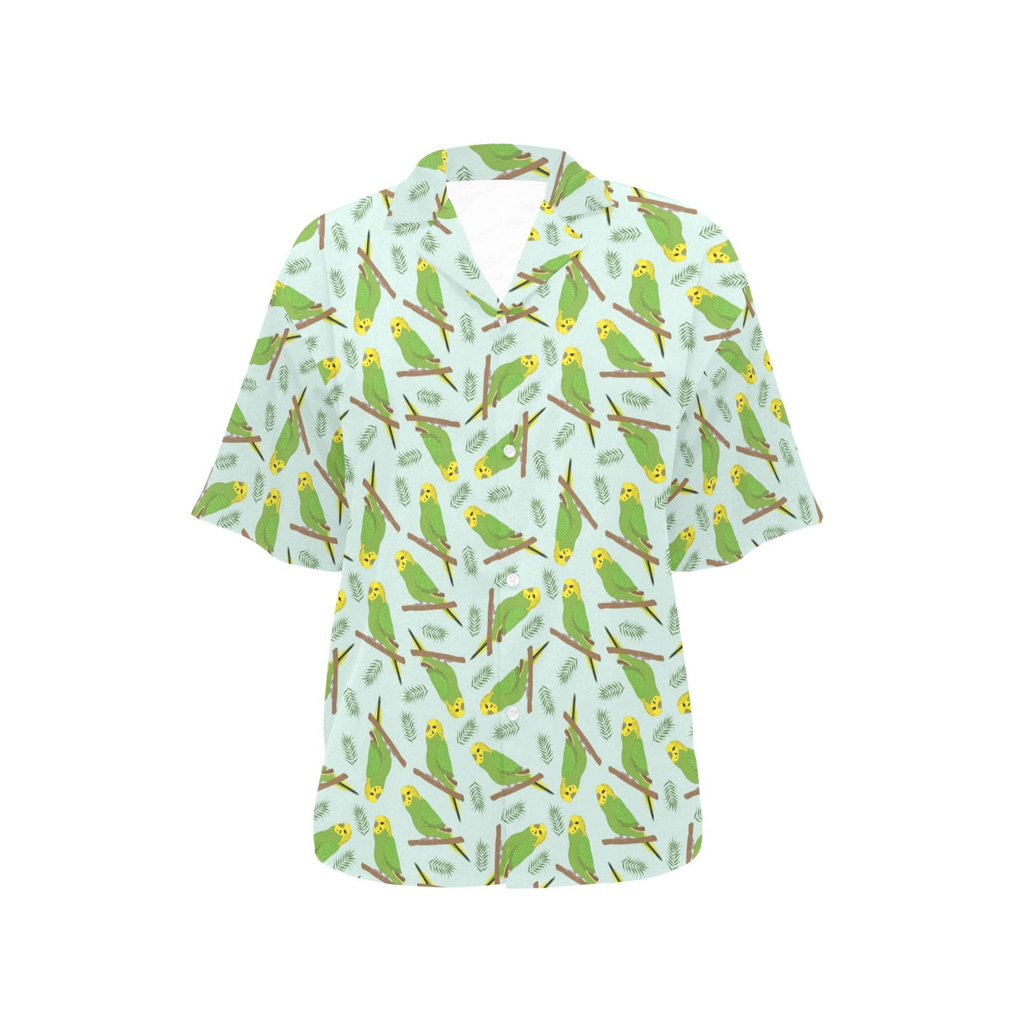 Budgerigar Pattern Print Design 04 Women's Hawaiian Shirt