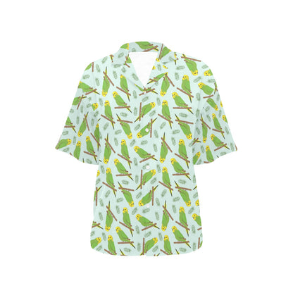 Budgerigar Pattern Print Design 04 Women's Hawaiian Shirt