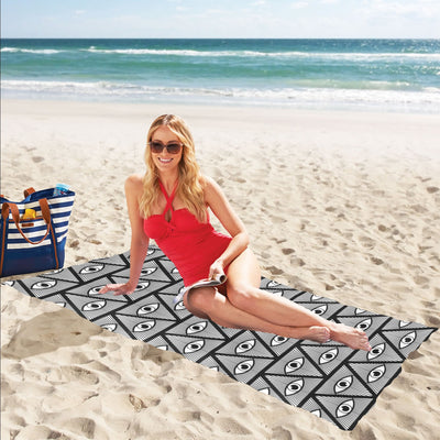 Third Eye Pattern Print Design LKS304 Beach Towel 32" x 71"