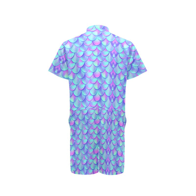 Mermaid Tail Design Print Pattern Men's Romper