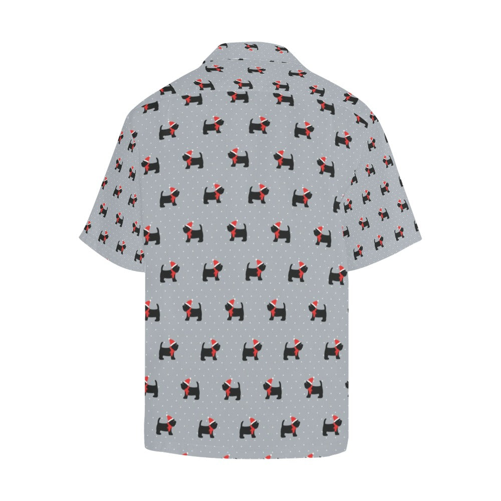 Scottish Christmas Themed Terriers Print Design LKS3018 Men's Hawaiian Shirt