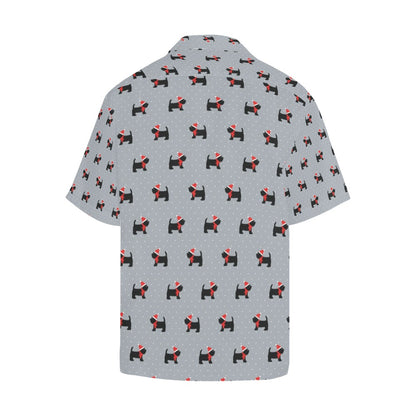Scottish Christmas Themed Terriers Print Design LKS3018 Men's Hawaiian Shirt